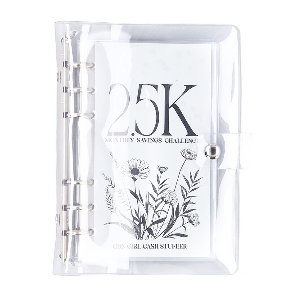 Budget Binder 6-Hole Transparent PVC Waterproof Savings Challenge Book for Card Money 2.5k-image-OPC-PJDB5TS-NEW