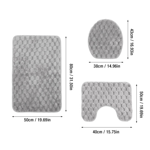 Toilettentrainings-Soft-Teppich-Set mit U/O-Form-Matten, Grau 1