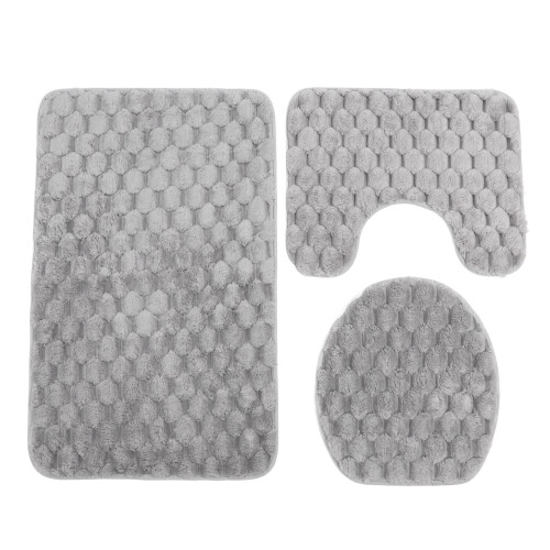 Toilettentrainings-Soft-Teppich-Set mit U/O-Form-Matten, Grau 2