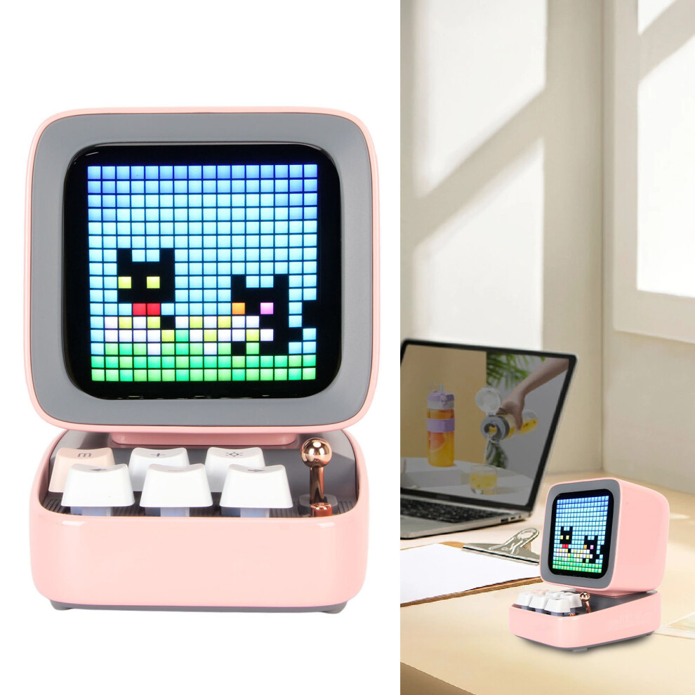 Retro RGB Bluetooth Speaker & Gaming Keyboard Pink - 15W, 8H Playback-image-OPC-PJDB8PB-NEW