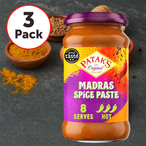 Patak's Madras Curry Paste 283g (Pack of 3) | Authentic Indian Curry Paste