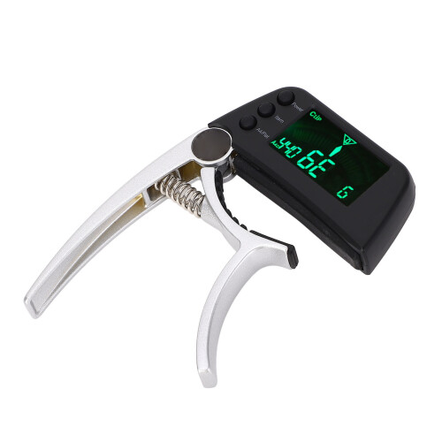 Capotasto e accordatore per chitarra 2-in-1 con display LCD 11,1x6,1 cm 2