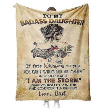Sixsenses To My Badass Daughter Blanket From Dad And Mom - Badass Daughter Blanket Gift From Dad And