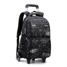 (6 wheels black) School Bag With Wheels School Rolling Backpack Wheeled Bag Students Kids Trolley Bags For Boys Travel Luggage With Lunch Box Hk