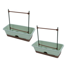 2pcs Balcony Planter Box with Trellis, 46cm Pot for Herbs & Veggies