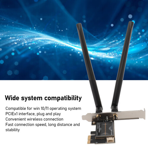 Carte WiFi PCIe 6000 Mbps antenne 8 dB Bluetooth 5.2 PCIe x1 2
