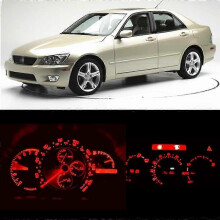 (red) Led Light Instrument Kit For Lexus Is300 2001 - 2005, 12 Parts, Gauge Panel, Dashboard Bulb, Climate Control Lights, Clock - White