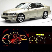 (YELLOW) Led Light Instrument Kit For Lexus Is300 2001 - 2005, 12 Parts, Gauge Panel, Dashboard Bulb, Climate Control Lights, Clock - White