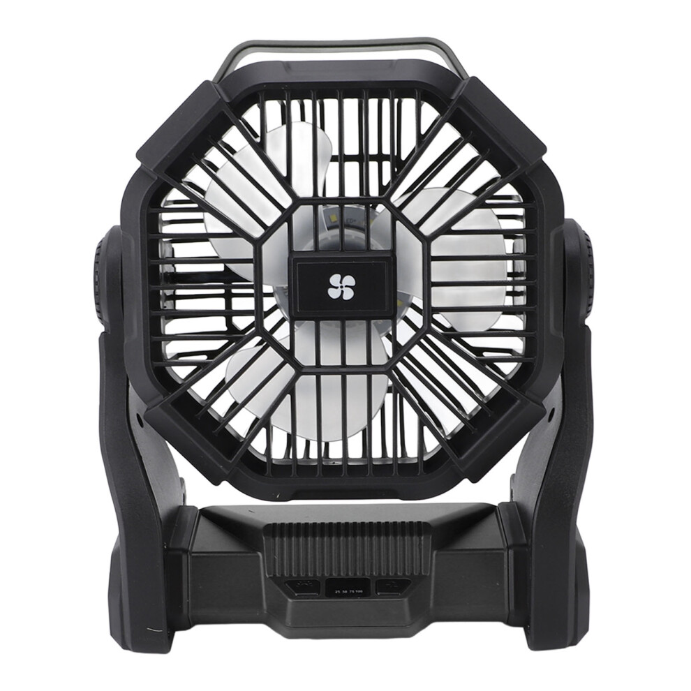 Outdoor Camping Fan With Led Lantern, 10400Mah, Black, 21X9x26cm 7891334905672