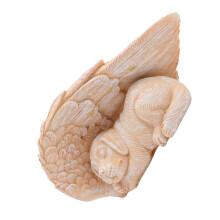 Hund-Engel-Statue LED, 40 mAh, 19,5x9,5x7 cm Harz
