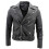 (3XL)Men's Black Brando Leather Biker Jacket Abc 1
