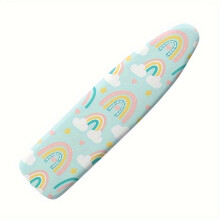 Rainbow patterned ironing board cover with padding, green