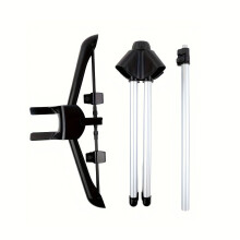 Folding and retractable ironing board with holder, black