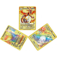 Charizard Metal Card Plated Cards Rainbow Gold Card Golden Vmax Dx Gx Ultra Rare Collection Cards, for Collectors,kids