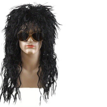 Punk Rock Tyyli 80s Hip Hop Bandana Peruukki Setti , Black Rock Costume