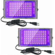 2pcs 100w Uv Led Floodlight Blacklight Ip65 Waterproof, Ultraviolet Led Lamp, Effect Lighting for Aquarium, Party, Neon Painting, Fluorescent Poster