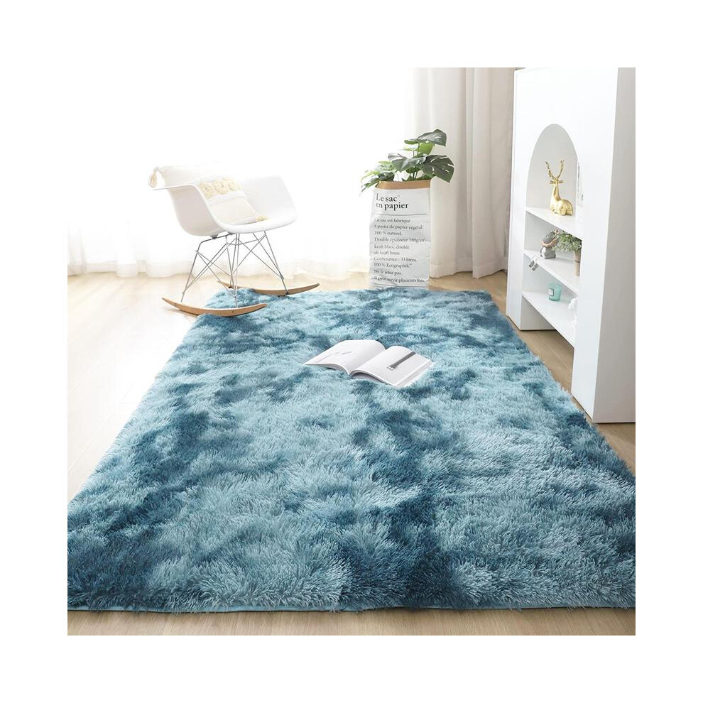 (dark blue, 180cmX270cm/70.86inchX106.30inch) Solid Color Shaggy Fuzzy Rugs, 1 Count Non-slip Soft Plush Area Rug, Decorative Carpet for Home Living R-image-OPC-PJDBW9J-NEW