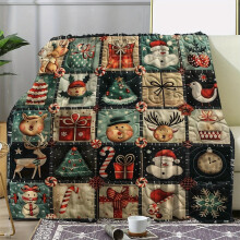 Viihtyisä Retro jouluruudullinen flanellipeitto, 51x59 tuumaa (130x150 cm)