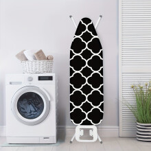 Black and white Moroccan ironing board cover