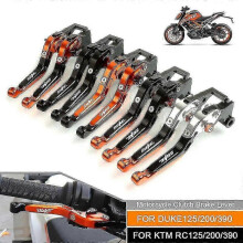 (GY-OG-GY) For Ktm Duke 125 200 250 390 Rc125 Rc200 Rc390 Brake Clutch Lever Cnc Aluminum Extendable Adjustable Clutch Levers Accessories| |