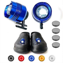 (blue) 2pcs Headlights For Croc, Led Croc Headlights For Croc Shoes Ip67 Waterproof Flashlights For Hiking, Waking, Camping Accessories