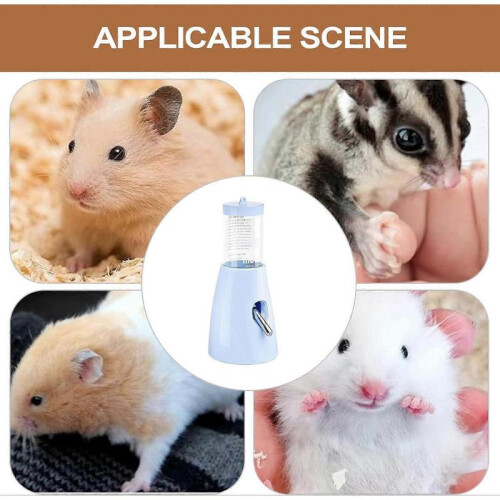 Hamster water bottle with mounting, 80ml openbottom drinker for pets, indoor use. 2