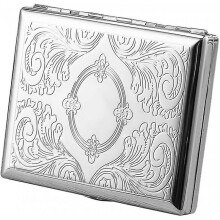 Silver Metal Cigarette Case Box for 20pcs Cigarettes 84mm Gift