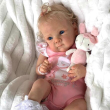 Reborn Baby Girl Silicone Doll Blonde Hair Weighted Toddler Toy Gift