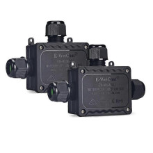 Junction Box Open Electrical Box, 3 Road, IP68 Black Open Space M25 Coaxial connector, Ø0.2-0.55 for cable (2pack)