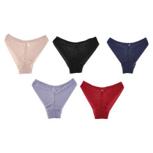 Damen seamless Unterwäsche Hohles Mesh, Plus-Size-Slip, Spitzen-Netz Baumwolle, Mid-Rise Unterwäsche-Set, 5 Stück, gemischte Größen L, 40-6