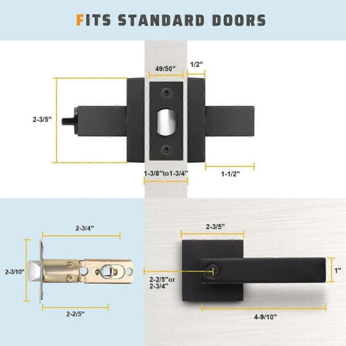 Matte Black Privacy Bathroom Lever Lock Set for Interior Door 2.07 lb 1