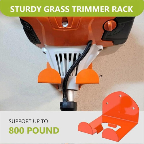 Tool hanger for garage, tool hanger for grass trimmer, spacesaving storage solution for hoses garden accessories yard and backyard 2