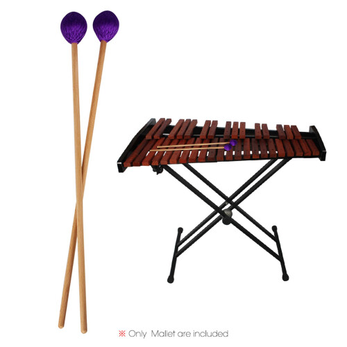 Middle Marimba Stick Mallets 42cm Purple Beech Handle for Percussion