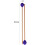 Middle Marimba Stick Mallets 42cm Purple Beech Handle for Percussion 2