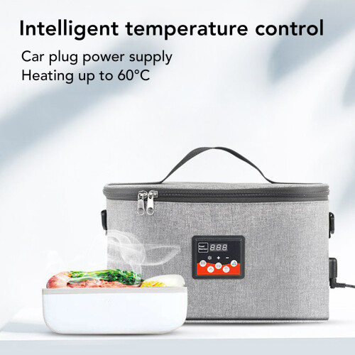 30W 8L Portable Car Warmer Bag with Adjustable Temp Display Grey 2