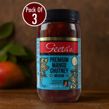 Geeta's Premium Mango Chutney 1.5kg (Pack of 3) | Authentic Indian Chutney