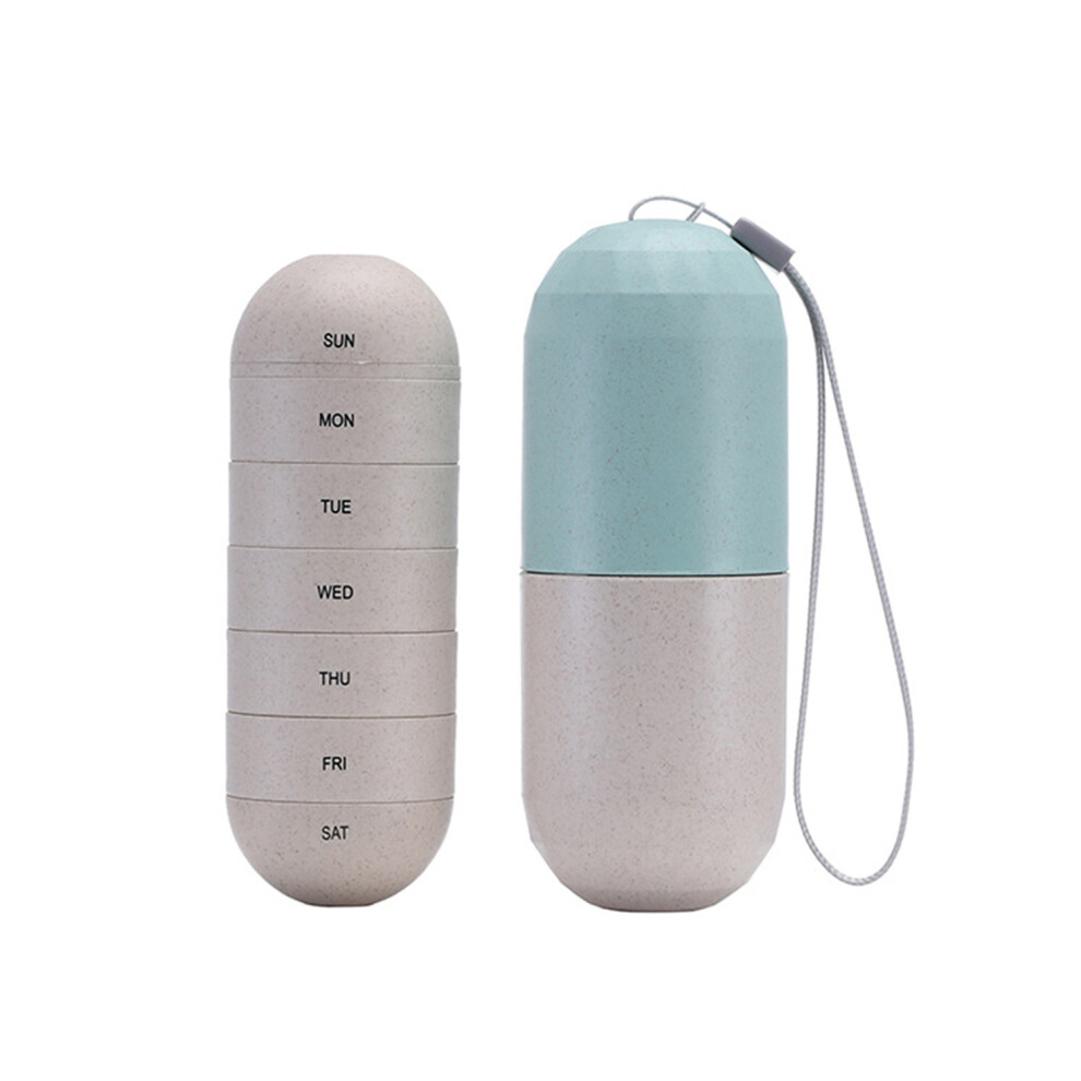 Grain Fiber 7 Day Pill Organizer Sealed and Portable for Travel