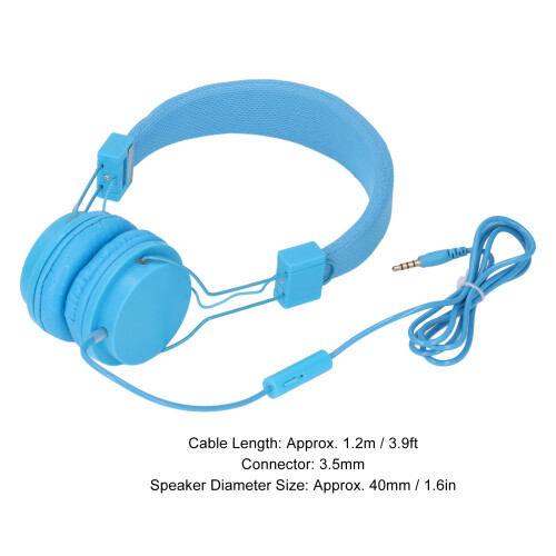 Casque pliable bleu avec micro, 3,5 mm, 40 mm, câble de 1,2 m 1