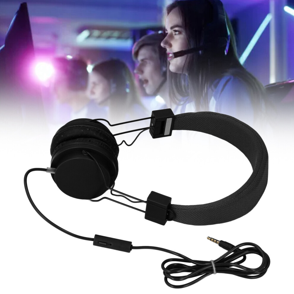 3.5Mm Wired Headset With Mic, 40Mm Speakers, Adjustable, Black 4941334927426