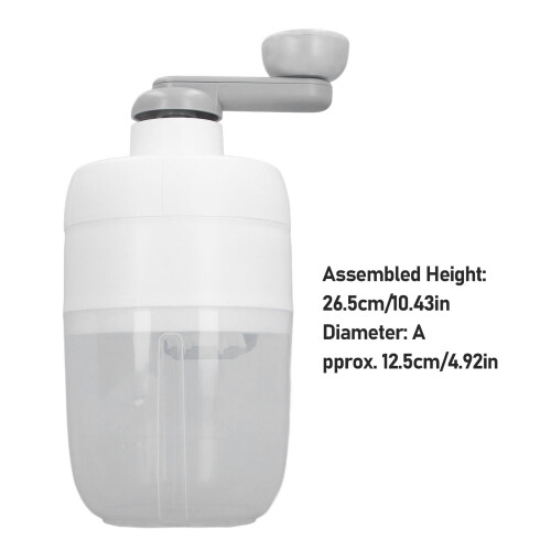 Portable Manual Ice Crusher 1L ABS PP Snow Cone Maker, 26.5cm 1