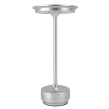 Lámpara de mesa LED inalámbrica plateada 2000 mAh 11.02 in