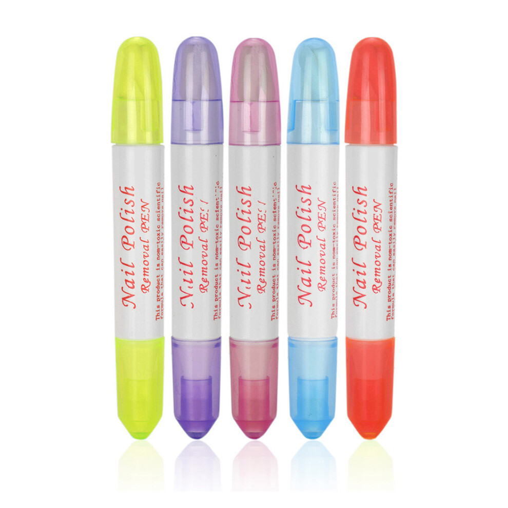 Professional 5Pcs Nail Polish Correction Pens with Refillable Heads