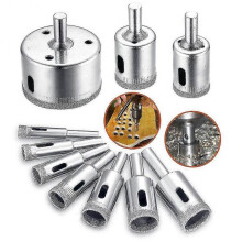Diamond Drill Bit, Hole Saw Accessory Set Drill Bits for Glass/tile/ceramic/marble/porcelain Cutting Bits Core Cutter with Stainless Steel Carbon 8-50