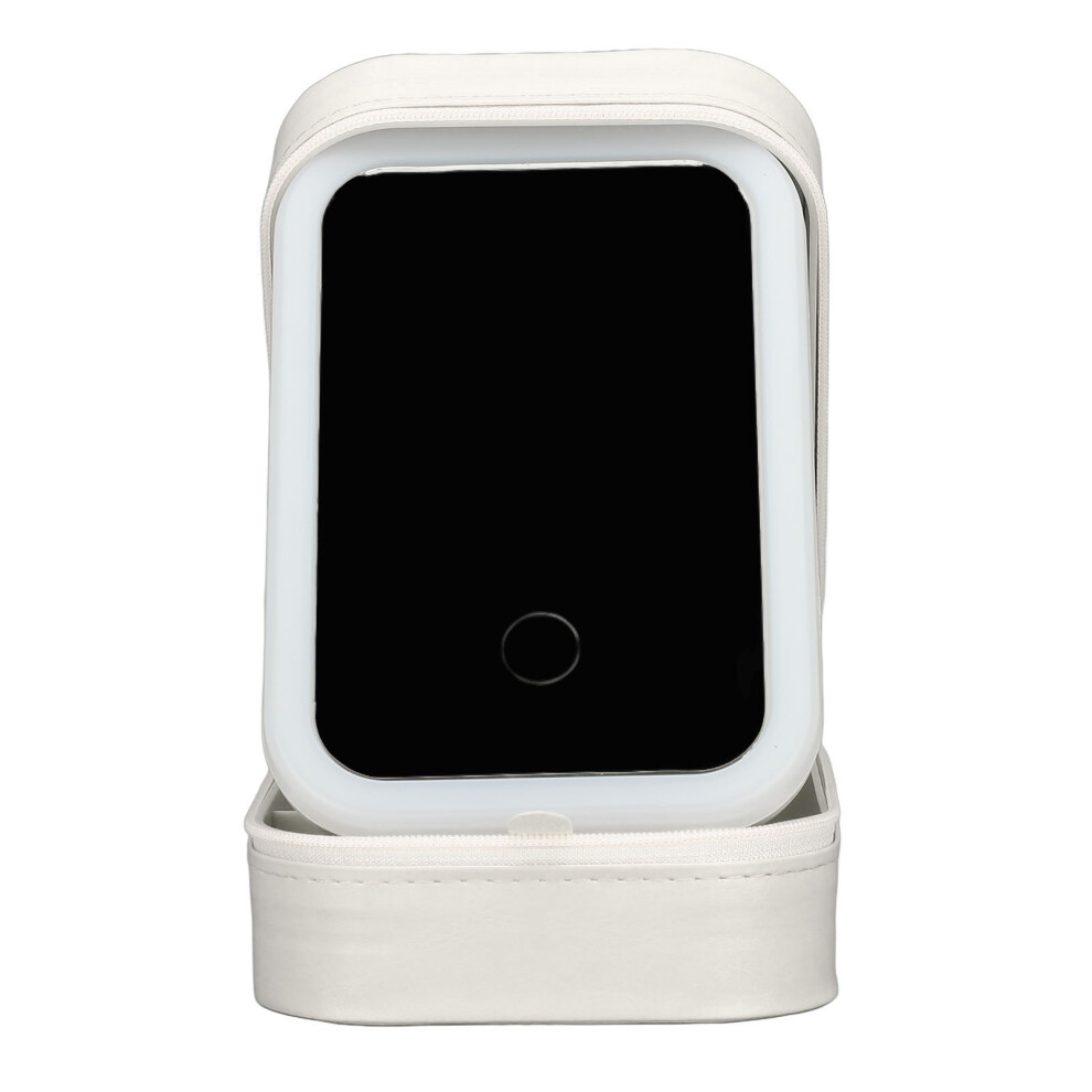 Leather Jewelry Storage Box with LED Mirror, 3 Colors, Travel Makeup Case-image-OPC-PJDC6DH-NEW