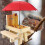Squirrel Feeder Table with Umbrella, Wooden Squirrel Picnic Table Feeder, Durable Squirrel Feeder Corn Cob Holder 13