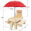 Squirrel Feeder Table with Umbrella, Wooden Squirrel Picnic Table Feeder, Durable Squirrel Feeder Corn Cob Holder 10