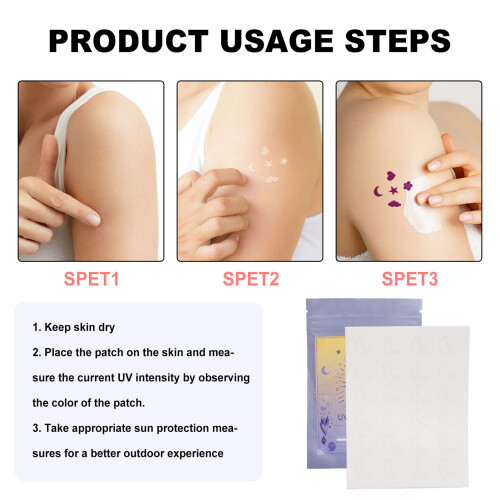 Pack de 2 stickers UV, 24 pièces de patch solaire en forme de lune 2