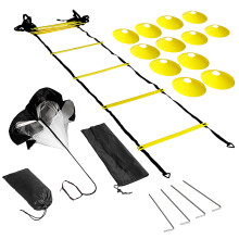 Speed Agility Training Kit with 6m Ladder, 12 Cones & Parachute
