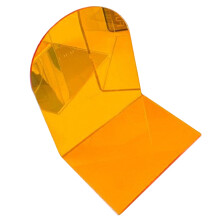 Thick Transparent Acrylic L-Shaped Bookends 120x100x155mm Orange