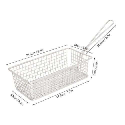 Panier de friture rectangulaire moyen en acier inoxydable 304 1